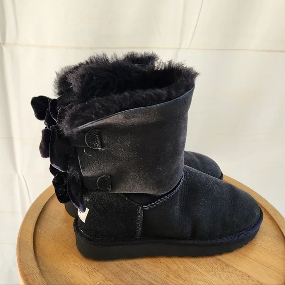 UGG Black Bailey Bow II Boots
